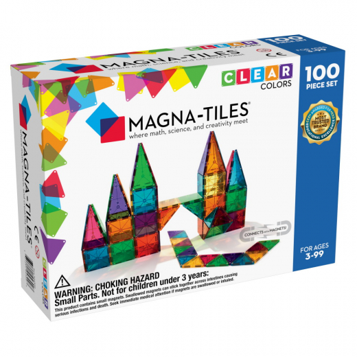 Magna-Tiles - Clear colors - 100 Dele i gruppen LEGETØJ / Byggeklodser / Magna-Tiles hos Spelexperten (MAG04300)