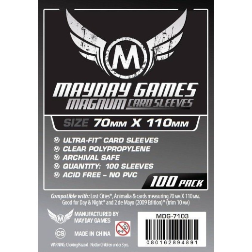 Mayday Sleeves 70 x 110 mm - Magnum Ultra-Fit i gruppen SELSKABSSPIL / Tilbehør hos Spelexperten (MAY7103-)