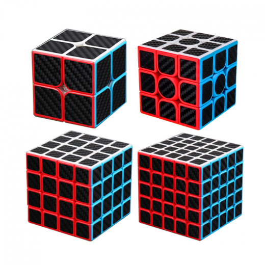 MoYu MeiLong Carbon Fibre - 4 Cube Box Set i gruppen SELSKABSSPIL / Spilserier / Rubiks Cube & Speedcubes hos Spelexperten (MF9317T)