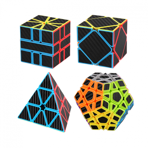 MoYu MeiLong Twist Carbon Fibre - 4 Cube Box Set i gruppen SELSKABSSPIL / Spilserier / Rubiks Cube & Speedcubes hos Spelexperten (MF9318T)