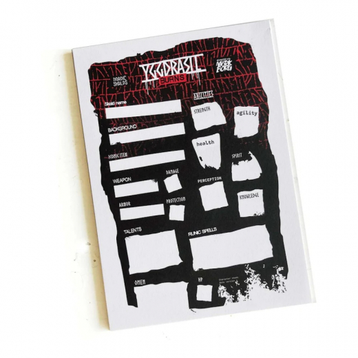Yggdrasil Burns RPG: Character Sheets i gruppen SELSKABSSPIL / Rollespil hos Spelexperten (NSK-03-EN-003)