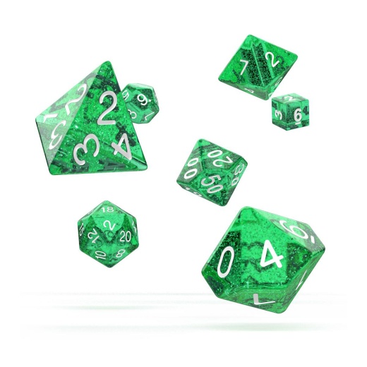 Oakie Doakie Dice RPG Set Speckled - Green 7 pack i gruppen SELSKABSSPIL / Tilbehør / Terninger & tilbehør hos Spelexperten (ODD500016)