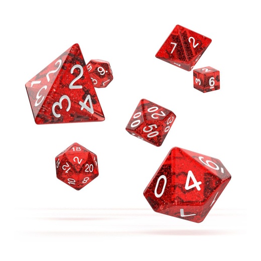 Oakie Doakie Dice RPG Set Speckled - Red 7 pack i gruppen SELSKABSSPIL / Tilbehør / Terninger & tilbehør hos Spelexperten (ODD500017)