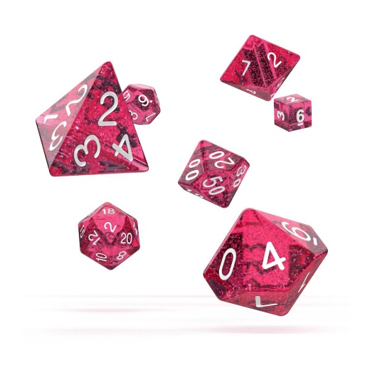 Oakie Doakie Dice RPG Set Speckled - Pink 7 pack i gruppen SELSKABSSPIL / Tilbehør / Terninger & tilbehør hos Spelexperten (ODD500019)