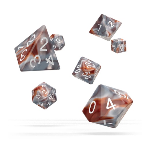 Oakie Doakie Dice RPG Set Gemidice - Silver-Rust 7 pack i gruppen SELSKABSSPIL / Tilbehør / Terninger & tilbehør hos Spelexperten (ODD500032)