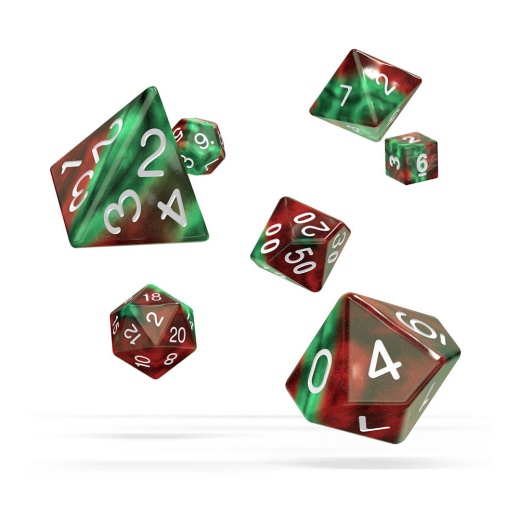 Oakie Doakie Dice RPG Set Gemidice - Bloody Jungle 7 pack i gruppen SELSKABSSPIL / Tilbehør / Terninger & tilbehør hos Spelexperten (ODD500039)