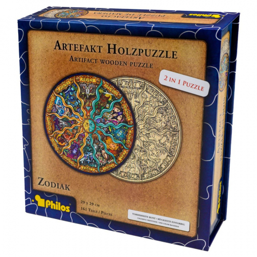 Artefakt Wooden Puzzle - Zodiac 2-i-1 161 Brikker i gruppen PUSLESPIL / Puslespil i træ hos Spelexperten (P-9086)