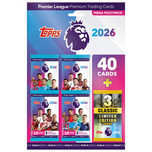 Topps Premier League Cards 2026 Mega Multipack i gruppen SELSKABSSPIL / Samlekort hos Spelexperten (PL25-03)