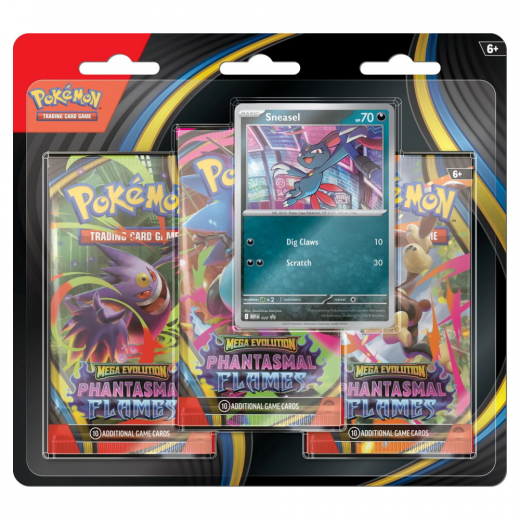 Pokémon TCG: Phantasmal Flames Boosters 3-Pack Sneasel i gruppen SELSKABSSPIL / Pokémon hos Spelexperten (POK10187-101-SNE)