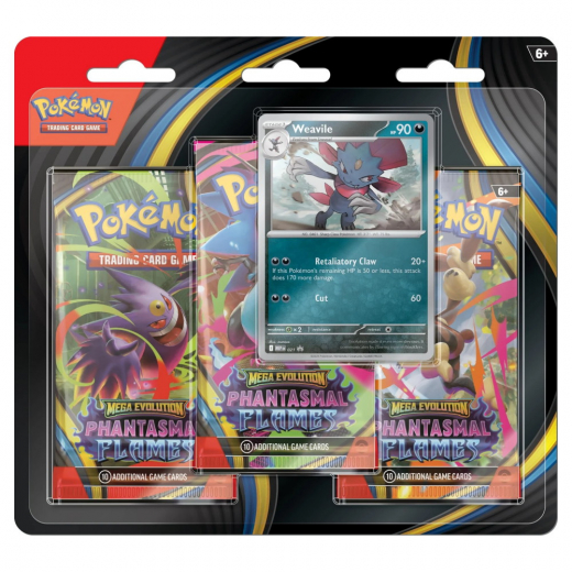 Pokémon TCG: Phantasmal Flames Boosters 3-Pack Weavile i gruppen SELSKABSSPIL / Pokémon hos Spelexperten (POK10187-101-WEA)