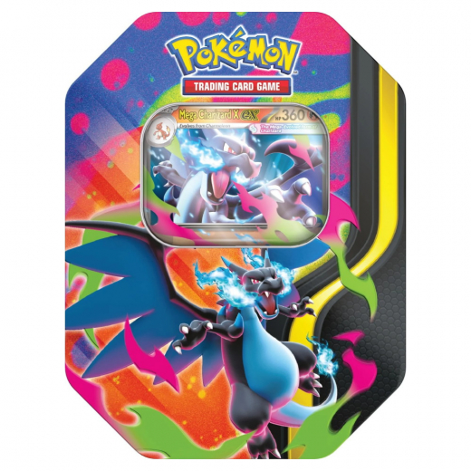 Pokémon TCG: Mega Charizard X ex Tin Spring 2026 i gruppen SELSKABSSPIL / Pokémon hos Spelexperten (POK10300-XEX)