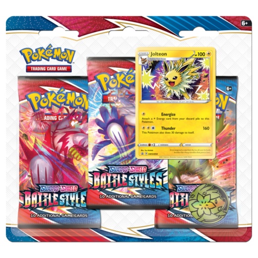 Pokémon TCG: Battle Styles Booster 3-Pack Jolteon i gruppen  hos Spelexperten (POK80822-JOL)