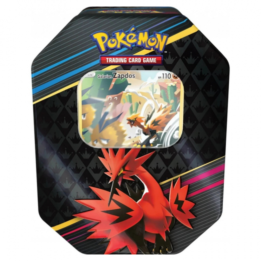 Pokémon TCG: Crown Zenith Tin - Galarian Zapdos i gruppen SELSKABSSPIL / Pokémon hos Spelexperten (POK85195-ZAP)