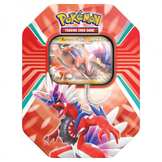 Pokémon TCG: Paldea Legends Tin - Summer 2023 - Koraidon ex i gruppen SELSKABSSPIL / Pokémon hos Spelexperten (POK85288-KOR)