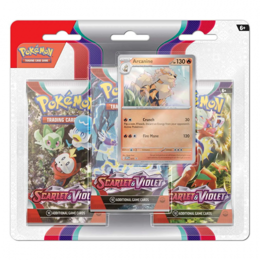 Pokémon TCG: Scarlet & Violet Booster 3-Pack Arcanine i gruppen SELSKABSSPIL / Pokémon hos Spelexperten (POK85328-ARC)