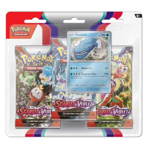 Pokémon TCG: Scarlet & Violet Booster 3-Pack Dondozo i gruppen SELSKABSSPIL / Pokémon hos Spelexperten (POK85328-DON)
