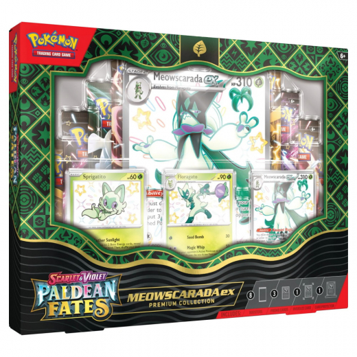 Pokémon TCG: Paldean Fates Premium Collection - Meowscarada ex i gruppen SELSKABSSPIL / Pokémon hos Spelexperten (POK85961-MEO)