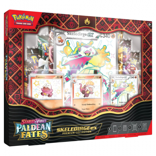 Pokémon TCG: Paldean Fates Premium Collection - Skeledirge ex i gruppen SELSKABSSPIL / Pokémon hos Spelexperten (POK85961-SKE)