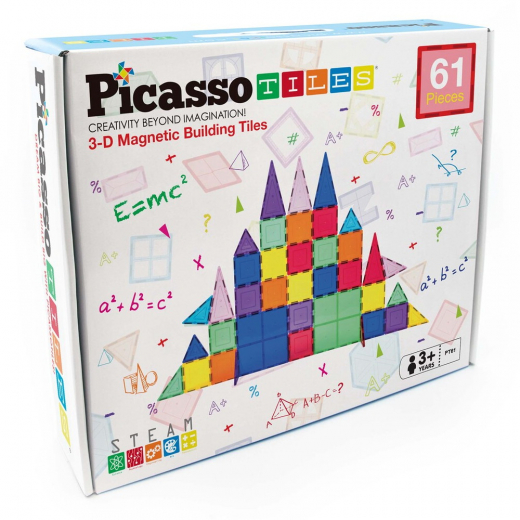 PicassoTiles 3-D Magnetiske bygningsfliser 61 Dele i gruppen LEGETØJ / Byggeklodser / PicassoTiles hos Spelexperten (PT61)