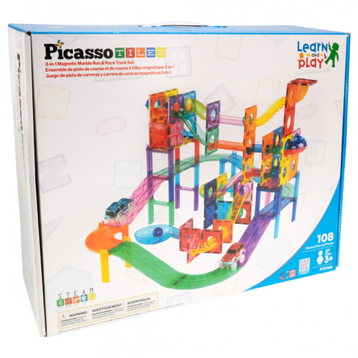 PicassoTiles Magnetic 3-in-1 108pcs i gruppen LEGETØJ / Byggeklodser / PicassoTiles hos Spelexperten (PTG108)