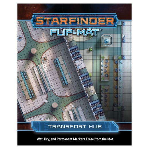 Starfinder RPG: Flip-Mat - Transport Hub i gruppen SELSKABSSPIL / Rollespil / Starfinder hos Spelexperten (PZO7322)