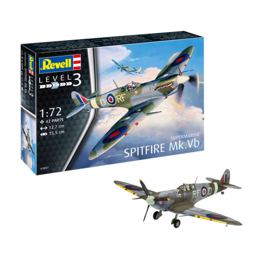 Revell Model Set - Spitfire Mk. Vb 1:72 - 42 Pcs i gruppen PUSLESPIL / Modelbygning / Revell / Kampkøretøjer hos Spelexperten (R-03897)