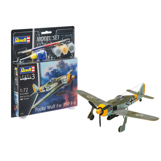 Revell Model Set - Focke Wulf Fw 190 F-8 1:72 - 46 Pcs i gruppen PUSLESPIL / Modelbygning / Revell / Kampkøretøjer hos Spelexperten (R-03898)