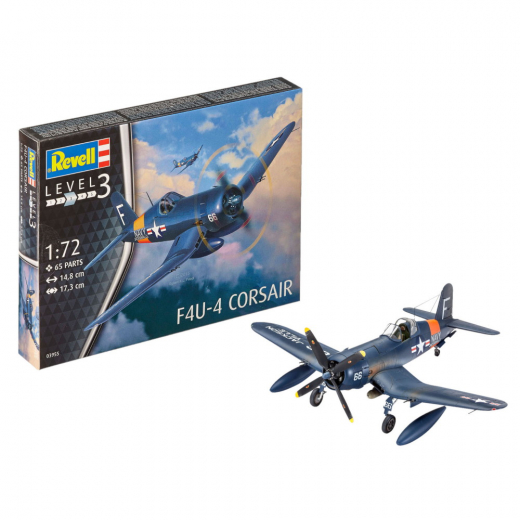 Revell Model Set - F4U-4 Corsair 1:72 - 65 Pcs i gruppen PUSLESPIL / Modelbygning / Revell / Kampkøretøjer hos Spelexperten (R-03955)