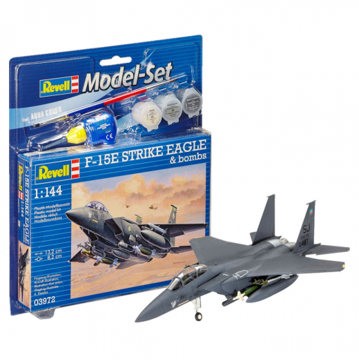Revell Model Set - F-15E Strike Eagle 1:144 - 70 Pcs i gruppen PUSLESPIL / Modelbygning / Revell / Køretøj hos Spelexperten (R-03972)
