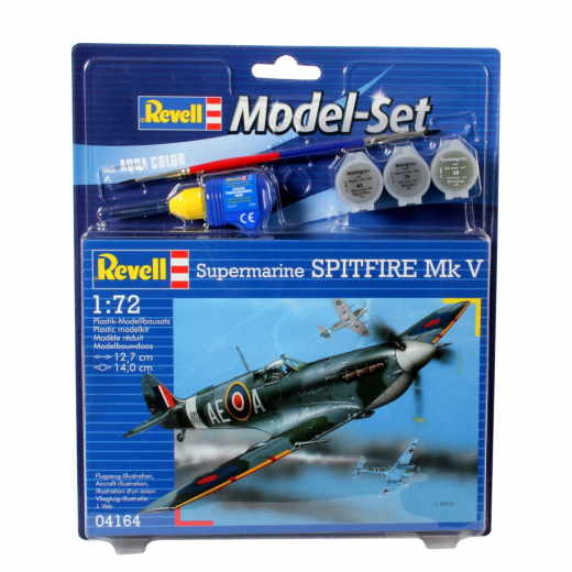Revell Model Set - Supermarine Spitfire Mk V 1:72 - 39 Pcs i gruppen PUSLESPIL / Modelbygning / Revell / Kampkøretøjer hos Spelexperten (R-04164)