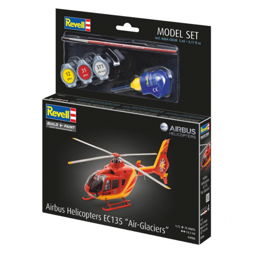 Revell Model Set - Airbus Helicopters EC135 Air-Glaciers 1:72 - 75 Stk i gruppen PUSLESPIL / Modelbygning / Revell / Kampkøretøjer hos Spelexperten (R-04986)
