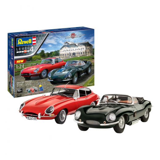 Revell - Gift Set Jaguar 100th Anniversary 1:24 i gruppen PUSLESPIL / Modelbygning / Revell / Køretøj hos Spelexperten (R-05667)