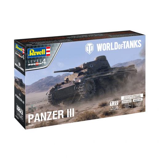 Revell World of Tanks - Panzer III 1:72 - 144 Pcs i gruppen PUSLESPIL / Modelbygning / Revell / Kampkøretøjer hos Spelexperten (R-3501)
