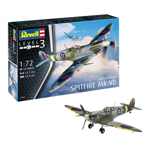 Revell - Spitfire Mk. Vb 1:72 - 42 Pcs i gruppen PUSLESPIL / Modelbygning / Revell / Kampkøretøjer hos Spelexperten (R-3897)