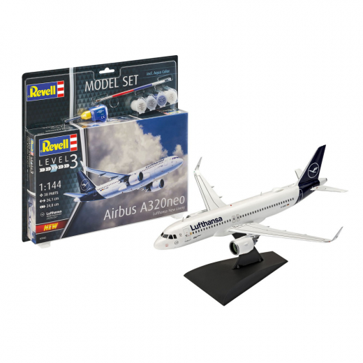 Revell Model Set - Airbus A320neo Lufthansa 1:444 - 38 Pcs i gruppen PUSLESPIL / Modelbygning / Revell / Køretøj hos Spelexperten (R-3942)