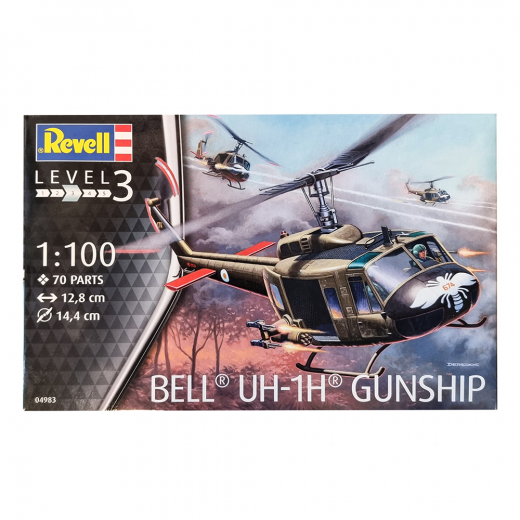 Revell - Bell UH-1H Gunship 1:100 - 70 Pcs i gruppen PUSLESPIL / Modelbygning hos Spelexperten (R-4983)