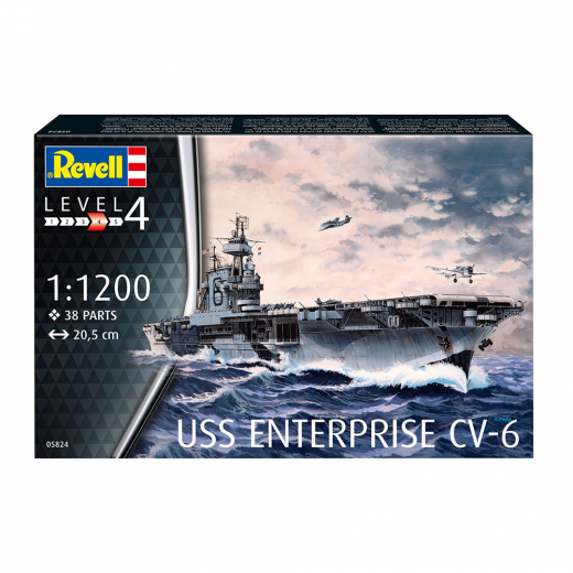 Revell - USS Enterprise CV-6 1:1200 - 38 Pcs i gruppen PUSLESPIL / Modelbygning / Revell / Kampkøretøjer hos Spelexperten (R-5824)