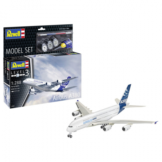 Revell - Model Set Airbus A380 1:288 i gruppen PUSLESPIL / Modelbygning / Revell / Køretøj hos Spelexperten (R-63808)