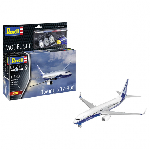 Revell - Model Set Boeing 737-800 1:288 i gruppen PUSLESPIL / Modelbygning / Revell / Køretøj hos Spelexperten (R-63809)