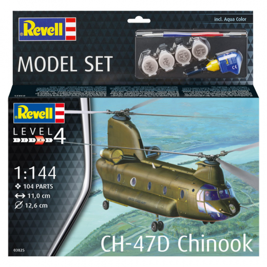 Revell - Model Set CH-47D Chinook 1:144 i gruppen PUSLESPIL / Modelbygning / Revell / Kampkøretøjer hos Spelexperten (R-63825)