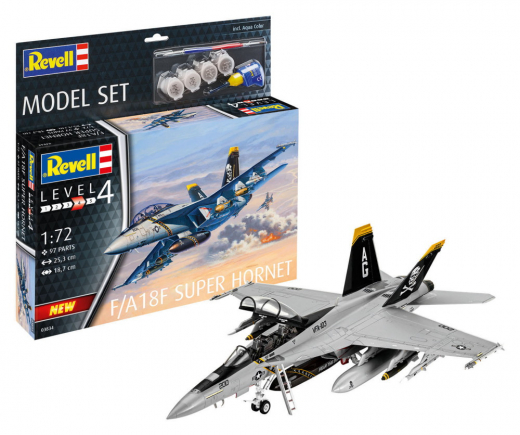 Revell Model Set - F/A-18F Super Hornet 1:72 - 97 Bitar i gruppen PUSLESPIL / Modelbygning / Revell / Kampkøretøjer hos Spelexperten (R-63834)
