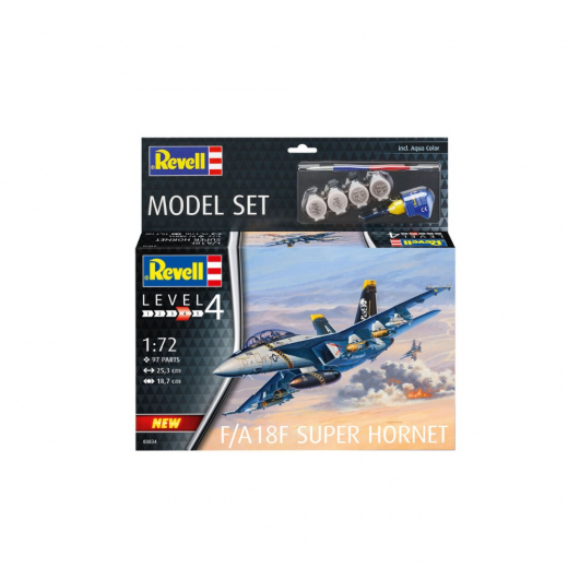 Revell Model Set - F/A-18F Super Hornet 1:72 - 97 Bitar i gruppen PUSLESPIL / Modelbygning / Revell / Kampkøretøjer hos Spelexperten (R-63834)