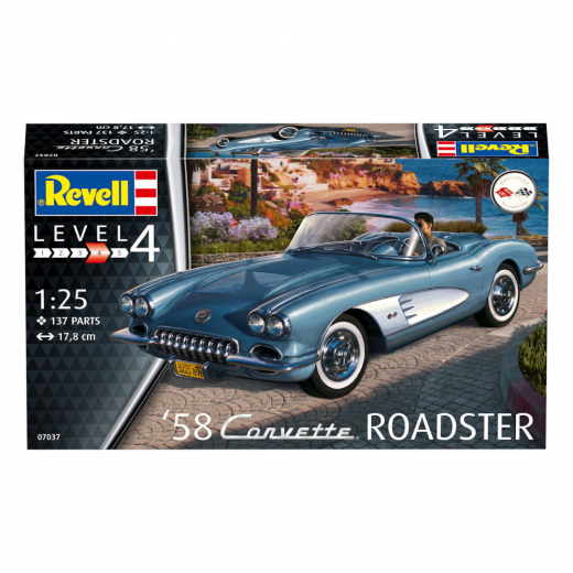 Revell - ´58 Corvette Roadster 1:25 - 137 Pcs i gruppen PUSLESPIL / Modelbygning / Revell / Køretøj hos Spelexperten (R-7037)