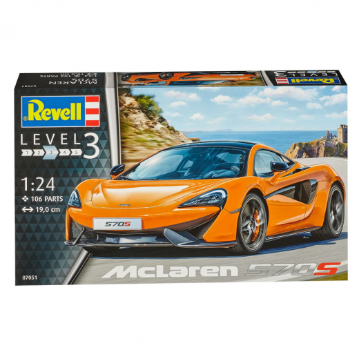 Revell - McLaren 570S 1:24 - 106 Pcs i gruppen PUSLESPIL / Modelbygning / Revell / Køretøj hos Spelexperten (R-7051)