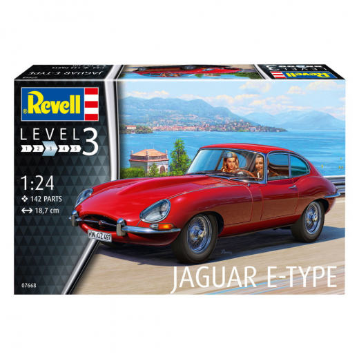 Revell - Jaguar E-Type 1:24 - 142 Pcs i gruppen PUSLESPIL / Modelbygning / Revell / Køretøj hos Spelexperten (R-7668)