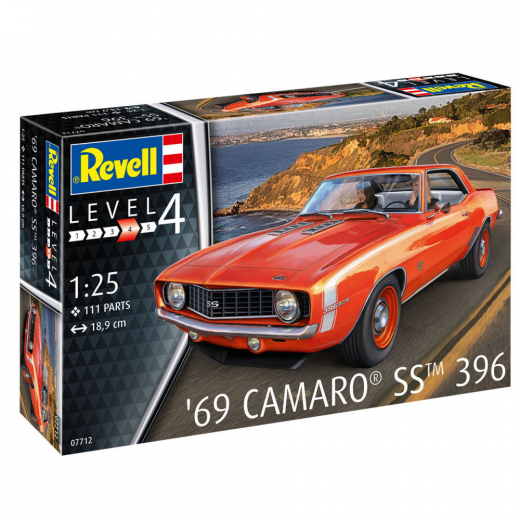 Revell  - '69 Camaro SS 396 1:25 - 111 Stk i gruppen PUSLESPIL / Modelbygning / Revell / Køretøj hos Spelexperten (R-7712)