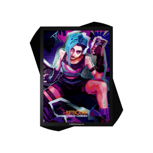 Riftbound: Art Sleeves 64 x 90 mm - Jinx i gruppen SELSKABSSPIL / Tilbehør / Sleeves hos Spelexperten (RB-01AS01-EN)