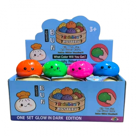 Dumpling Squishy Glow in the Dark 5,5 cm i gruppen LEGETØJ / Fidgets hos Spelexperten (SD003)