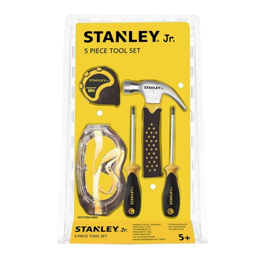 Stanley Jr DIY - Værktøjssæt 5 dele i gruppen LEGETØJ / Rollespil / Legetøjsværktøj hos Spelexperten (ST004-05)