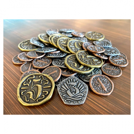 Libertalia: 54 Metal Doubloon Coins (Exp.) i gruppen SELSKABSSPIL / Tilbehør hos Spelexperten (STM551)